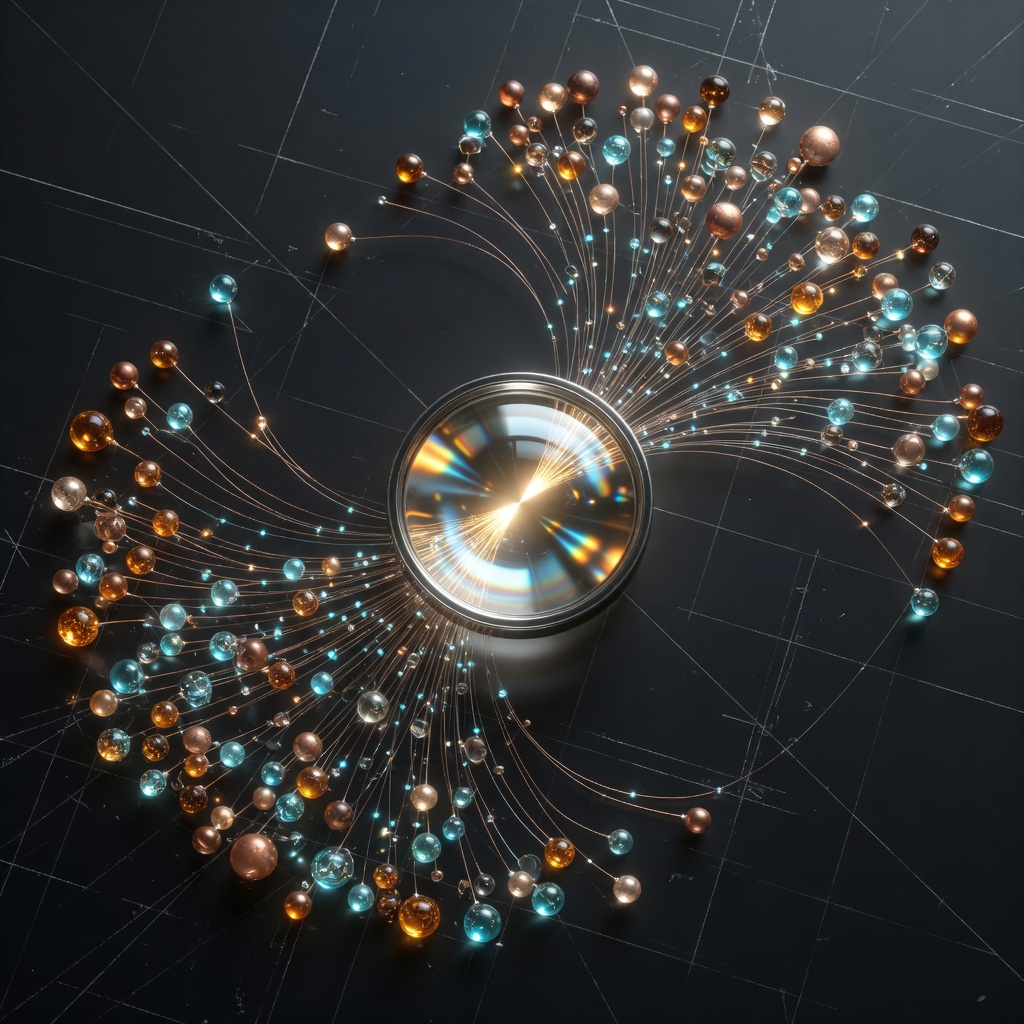 Abstract knowledge graph converging on a retrieval lens